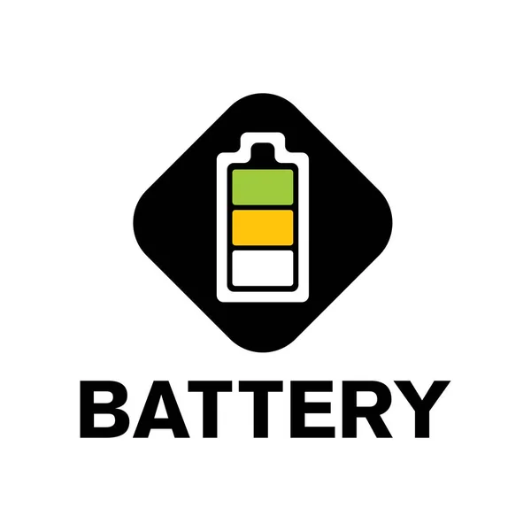 Vektorové logo elektrické baterie, nabíjení a napájení — Stockový vektor