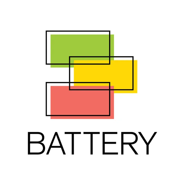 Logotipo vectorial de batería eléctrica, carga y alimentación — Vector de stock