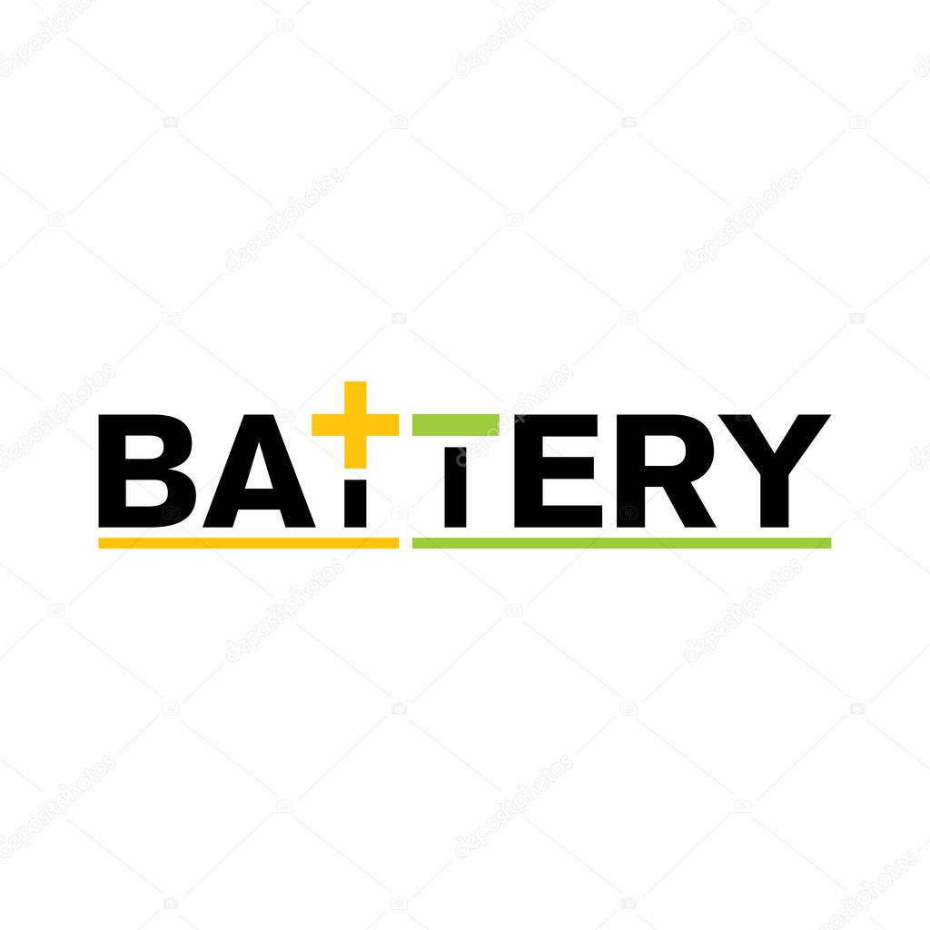 Vector logo of electric battery, charge