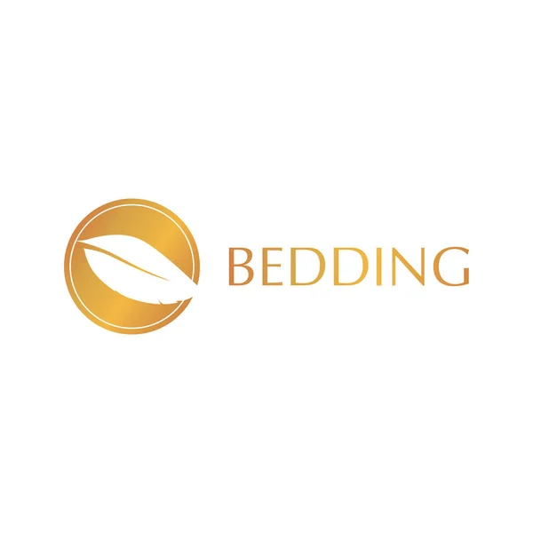 Logotipo de vetor de roupa de cama e cama — Vetor de Stock