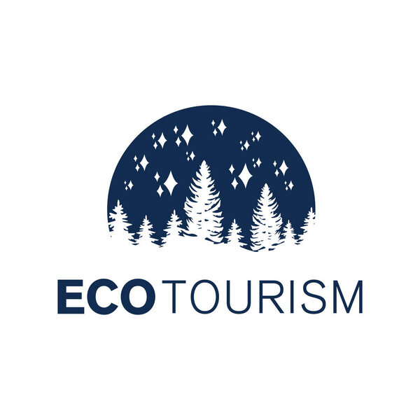 Векторный логотип экопутешествий, туризма и кемпинга
