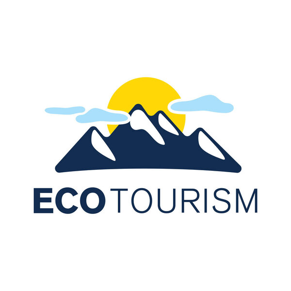 Векторный логотип экопутешествий, туризма и кемпинга
