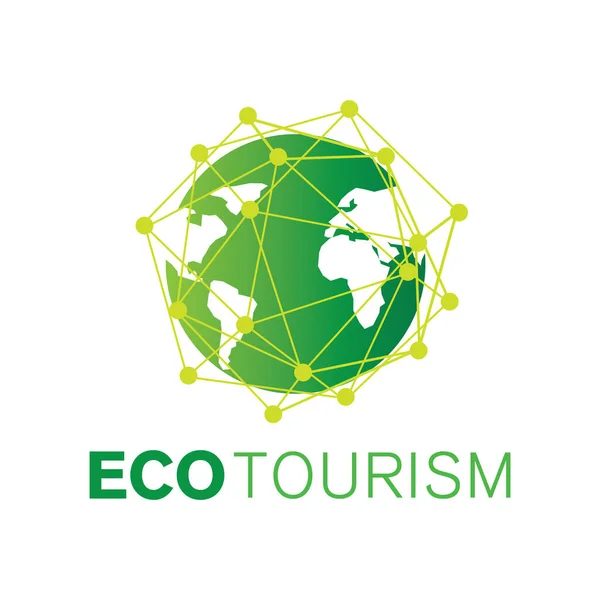 Logotipo do vetor de eco-viagem, turismo e camping —  Vetores de Stock
