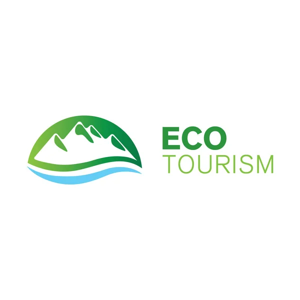 Logo vettoriale di eco-viaggio, turismo e campeggio — Vettoriale Stock