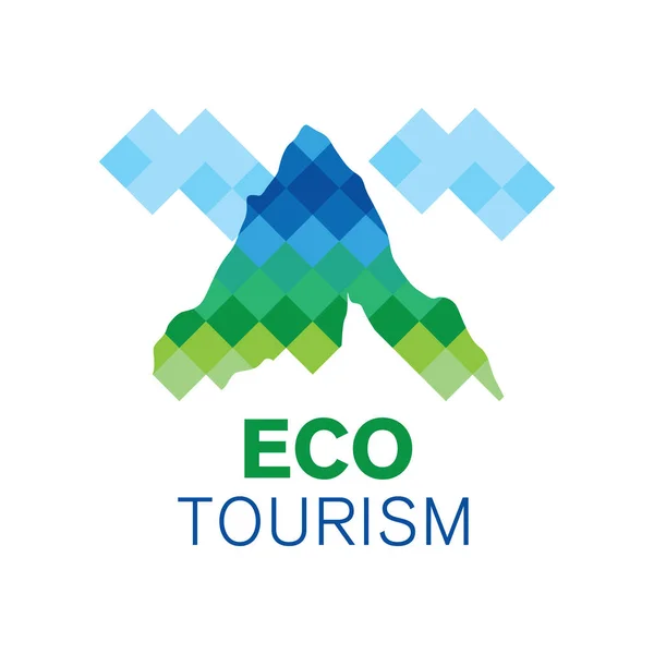 Logotipo vectorial de eco-viajes, turismo y camping — Vector de stock