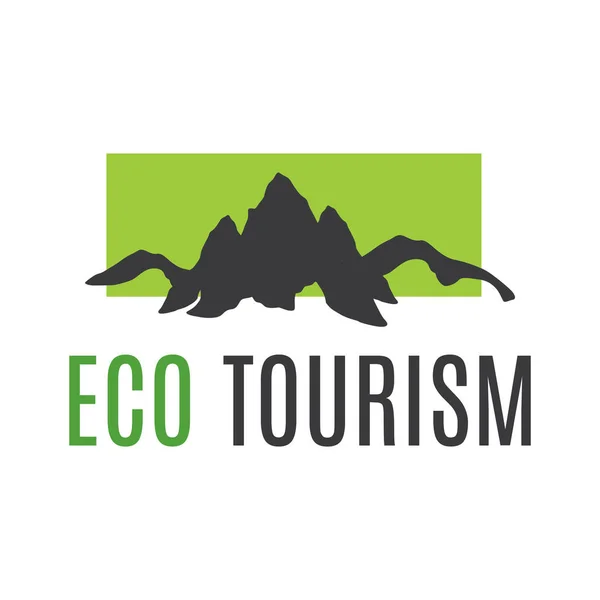 Logotipo vectorial de eco-viajes, turismo y camping — Vector de stock