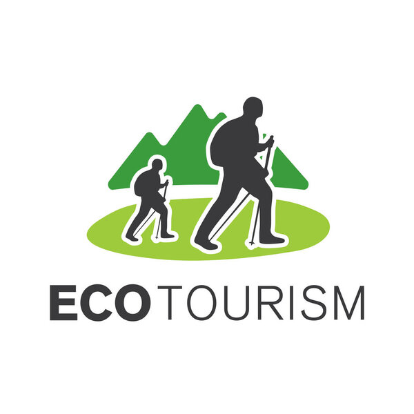 Векторный логотип экопутешествий, туризма и кемпинга
