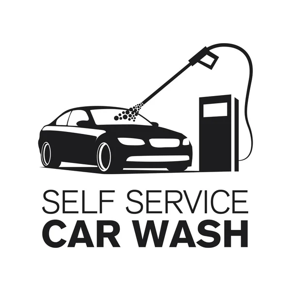 Vector logo of a self service car wash — Stock Vector