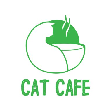 Evcil hayvanlı bir kafenin vektör logosu