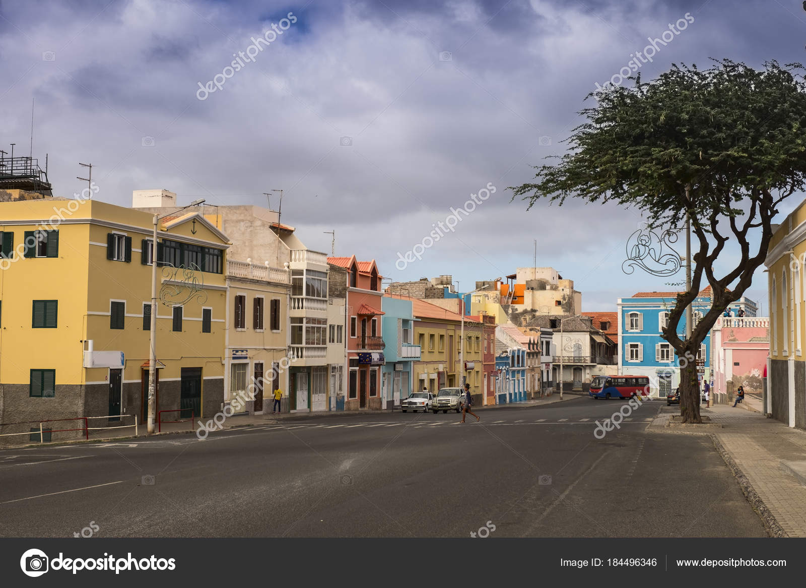 Street View Mindelo Sao Vicente Island Cape Verde Republic Cabo Stock Photo By C Mikhail Berkut 184496346