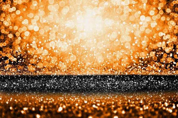 Abstraktní oranžová černá díkůvzdání Party nebo Halloween Bash Glitter pozadí — Stock fotografie