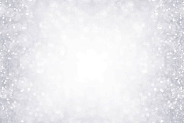 Yıldönümü, doğum günü ya da Noel için gümüş ve beyaz sınır arka plan