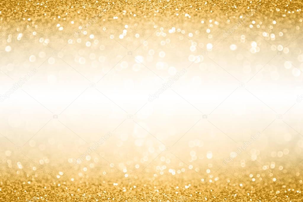 Gold Glitter Border Banner Background For Anniversary, Christmas