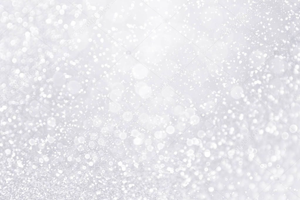 Glitter Winter Snow Fall White Silver Background or Shiny Bling — Stock
