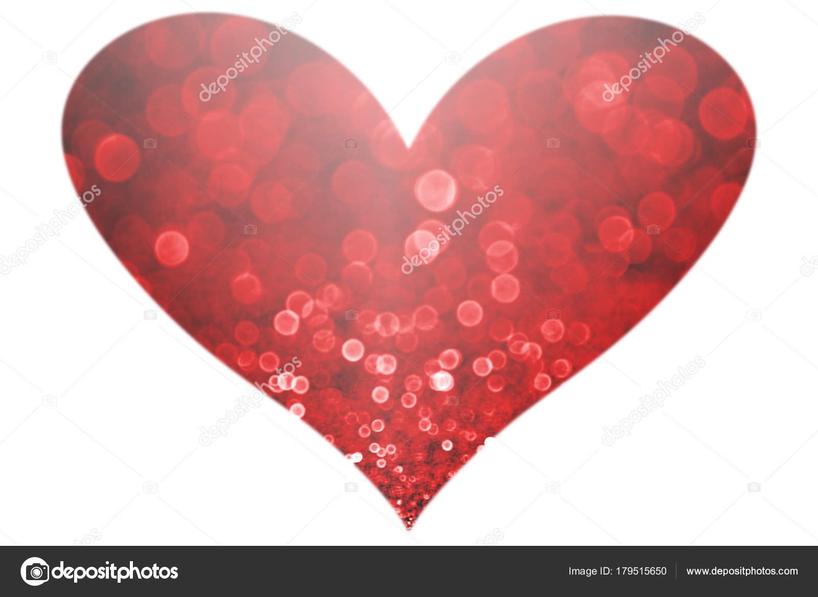 Cuore di Sparkle Glitter rosso su bianco per amore di San Valentino — Foto Stock