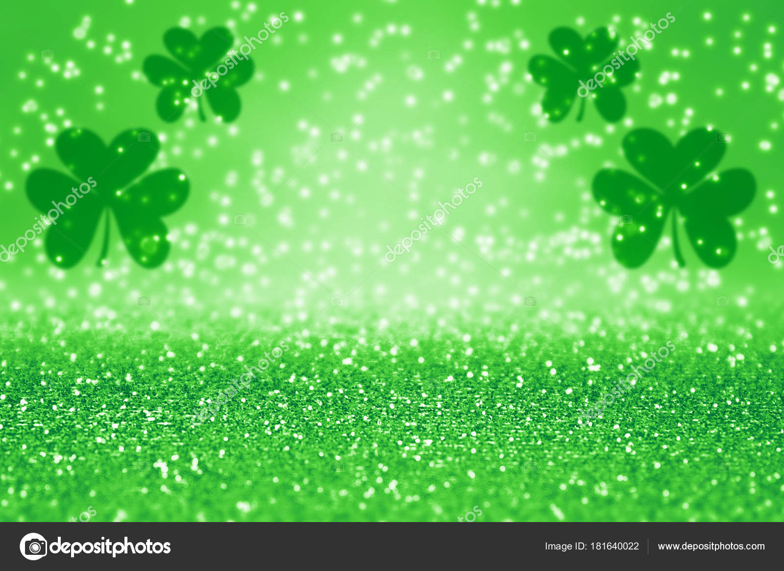 St. Patrick's Day Poster Template With Glitter Clover And Place