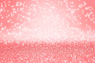 Solgun Corel pembe ve şeftali Glitter arka plan dokusu