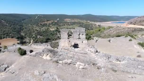 Castello Dall Aria Veduta Aerea Delle Rovine Girato Drone Professionista — Video Stock