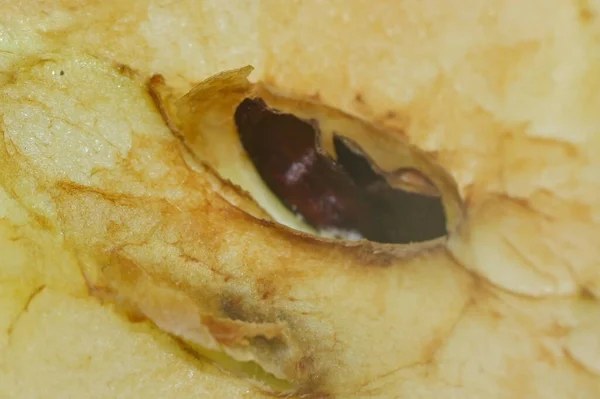 Reifer Frischer Apfel Mit Samen Makroansicht — Stockfoto