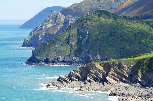 La costa alrededor de Woody Bay, Devon, Reino Unido Imagen de archivo