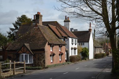 Bramber West Sussex UK şehrinde kulübeler