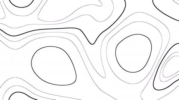 Круглое волнообразное движение линий на белом фоне 4k — стоковое видео