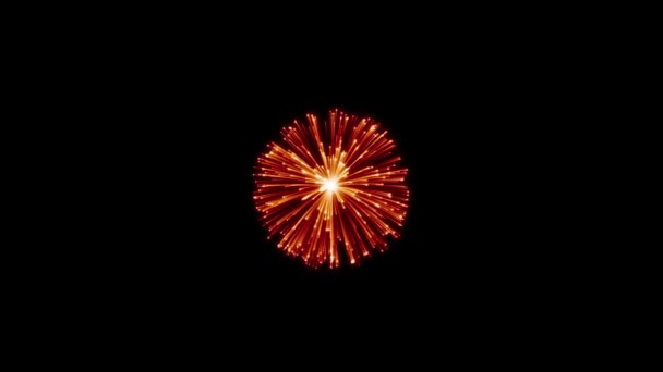 Explosion des orangefarbenen Grußes auf schwarzem Hintergrund hd 1920 — Stockvideo