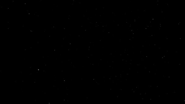 Motion of white particle elements in space as dust on black background — Stock Video