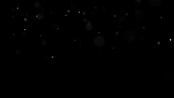 Movimiento lento de pequeñas bolas blancas en el espacio sobre fondo negro HD 1920x1080 — Vídeos de Stock
