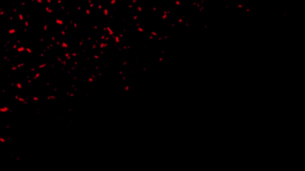 Slow motion falling confetti on black background HD 1920x1080 — Stock Video