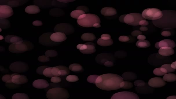 L'apparition de bulles violettes chatoyantes tridimensionnelles sur un fond noir 4k — Video