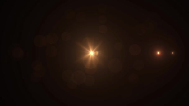 El rayo de sol aumenta en movimiento sobre un fondo negro HD — Vídeo de stock