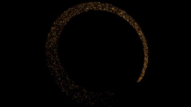 Animazione di sfondo di microparticelle che si muovono lentamente in un cerchio sotto forma di polvere d'oro fino HD — Video Stock