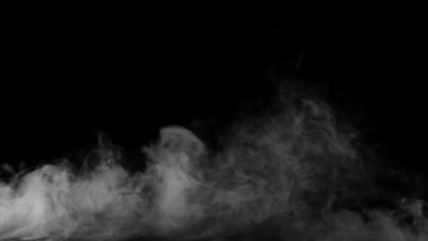 Movimiento de humo grueso gris en cámara lenta sobre fondo negro HD 1920x1080 — Vídeo de stock