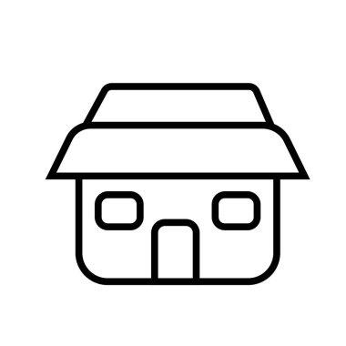 Hey için beyaz arka plan üzerinde izole ev simgesini çizgi anahat stili