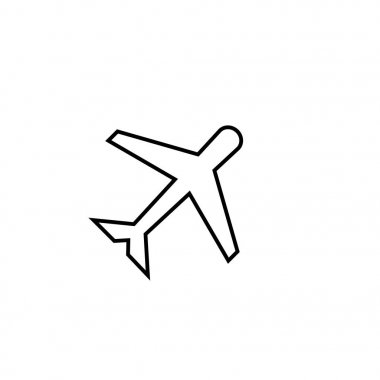 Uçak simgesini satırın anahat stili beyaz zemin üzerine izole t