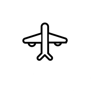 Uçak simgesini satırın anahat stili beyaz zemin üzerine izole t