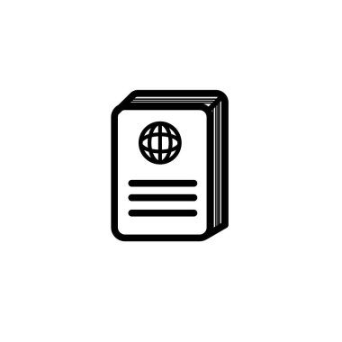 Pasaport işareti. vize belge simgesi. Anahat ve dolgulu vektör SIG