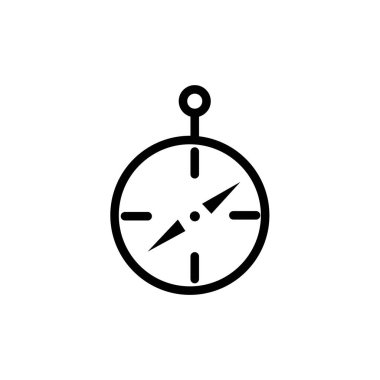 Beyaz arka plan üzerinde inci izole pusula simgesini çizgi anahat stili