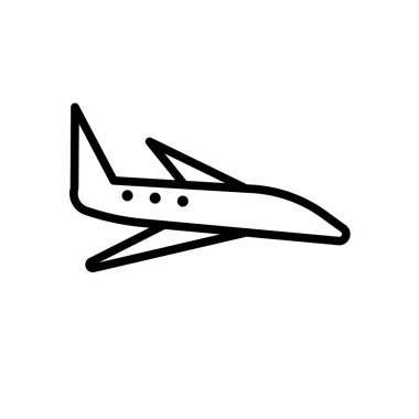 Uçak simgesini satırın anahat stili beyaz zemin üzerine izole t