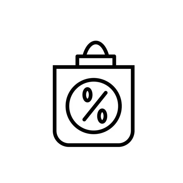 Rabatt procent ikonen linje dispositionsformat isolerad på vita backg — Stock vektor