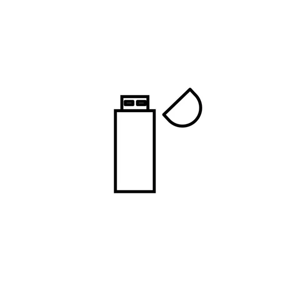 USB style de contour de ligne d'icône de lecteur flash isolé sur backgr blanc — Image vectorielle