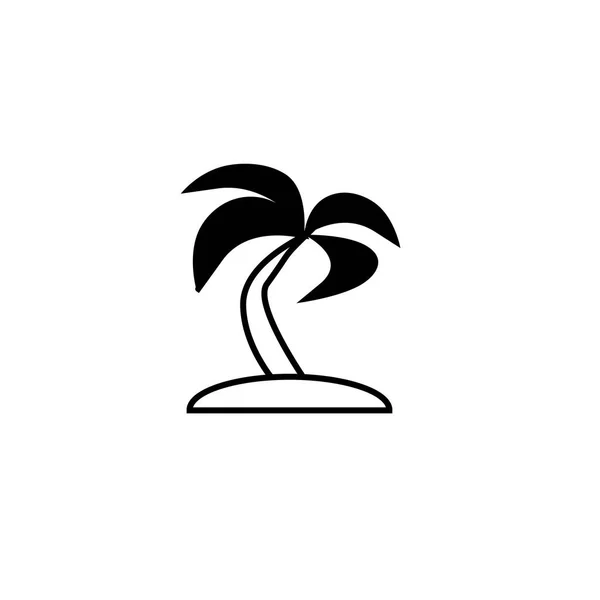 Palma tree icon line outline style isoliert auf weißem Hintergrund, — Stockvektor