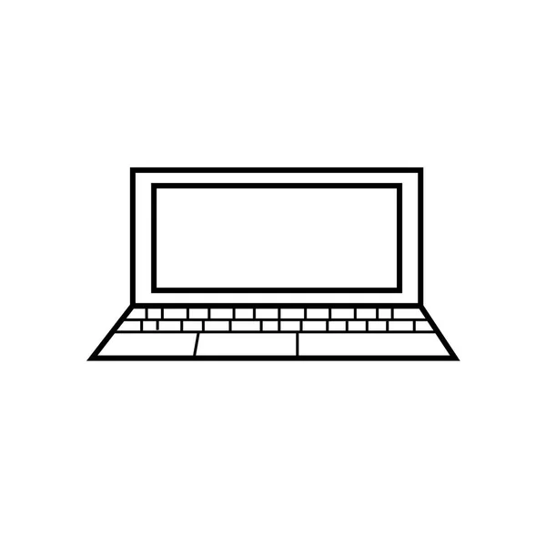 Laptop ikonę linia konspektu stylu na białym tle na białym tle, — Wektor stockowy