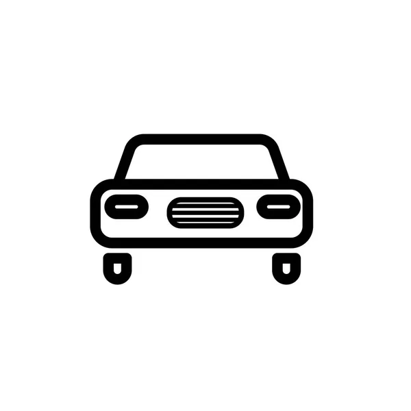 Estilo de contorno de línea de icono de coche aislado sobre fondo blanco, la il — Vector de stock