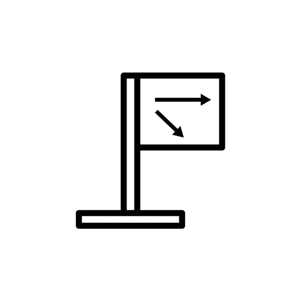 Panneau indicateur. Instructions à différents endroits ligne icône. Grandes lignes — Image vectorielle