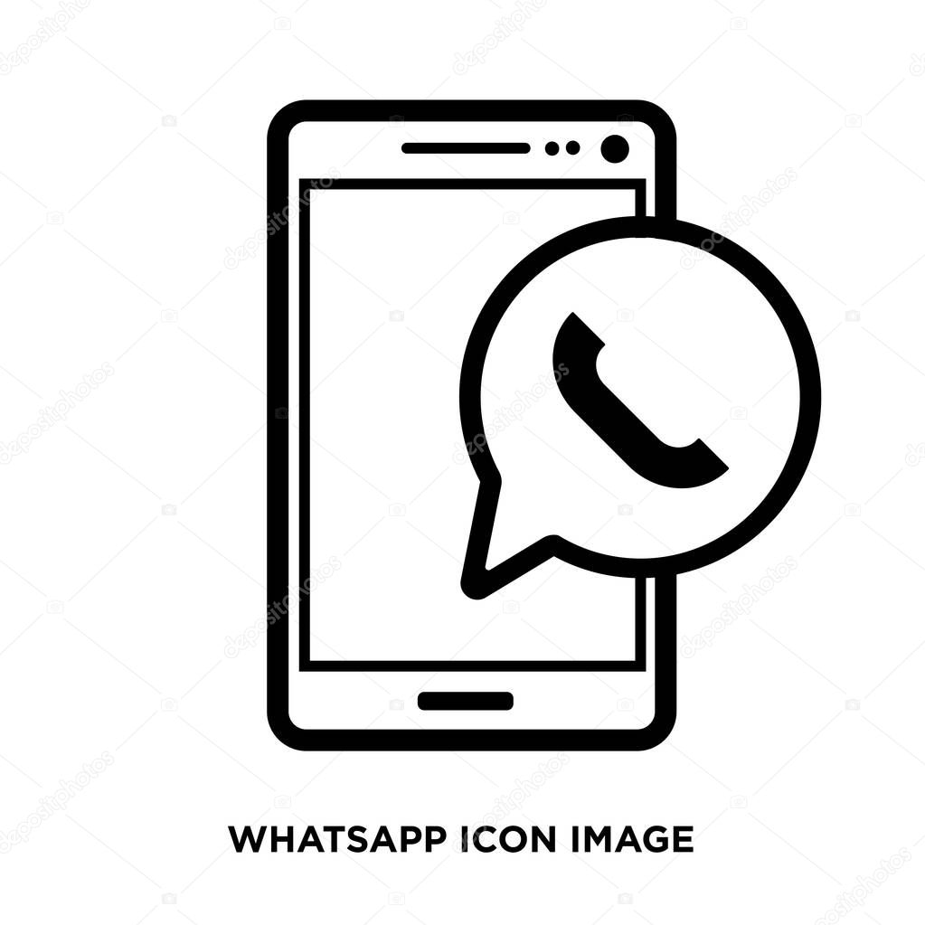 Whatsapp icon image isolated on white background for your mobile and web app design illustration