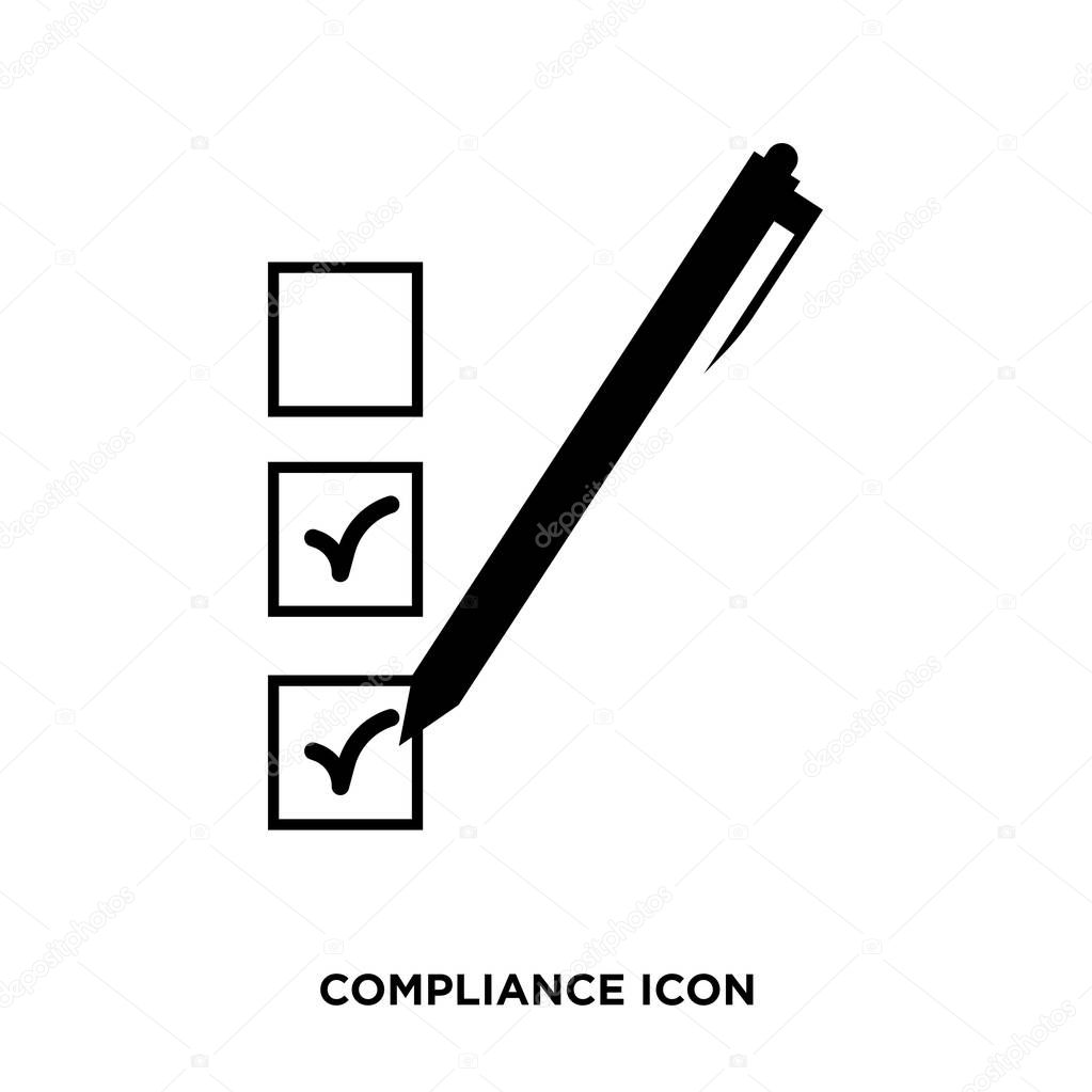 compliance icon vector isolated on white background for your mobile and web app design illustration premium vector in adobe illustrator ai ai format encapsulated postscript eps eps format compliance icon vector isolated on