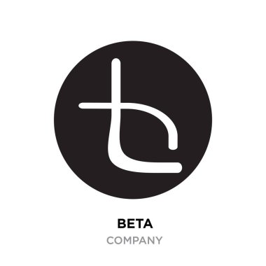 Beta logosu, soyut beyaz düz vektör işaret B modern tarzı blac içinde