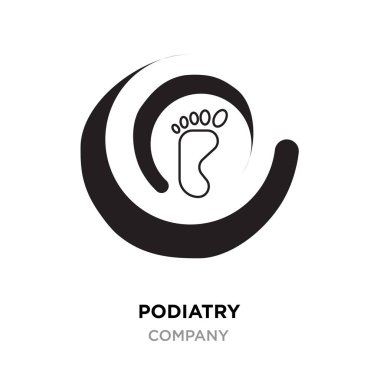 Podiatry logosu, ayak veya ayak vektör çizim üzerinde izole